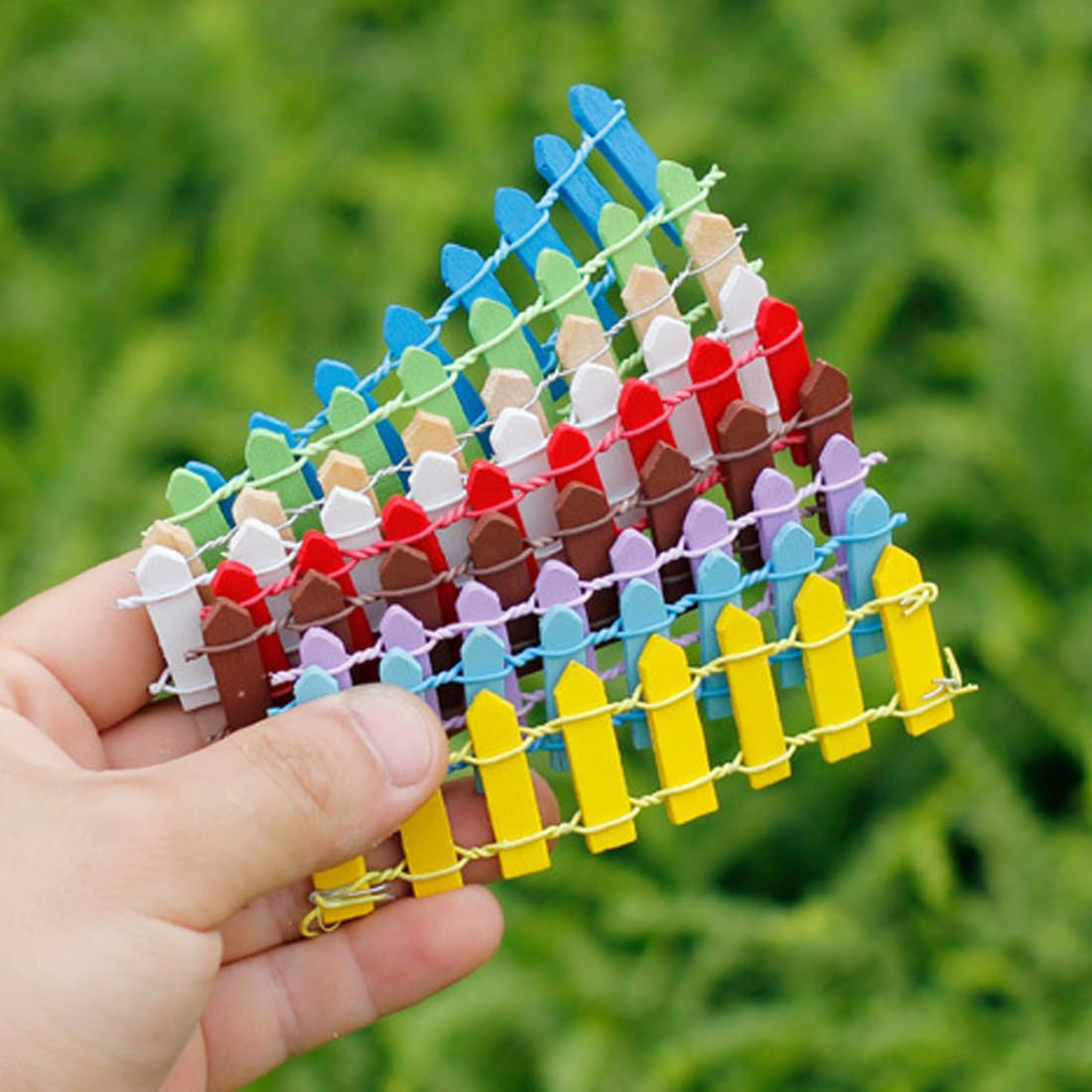 Recinzione Legno Per Giardino 11 Pezzi - Staccionata Decorativa Per Piante E Vasi - Foto 9