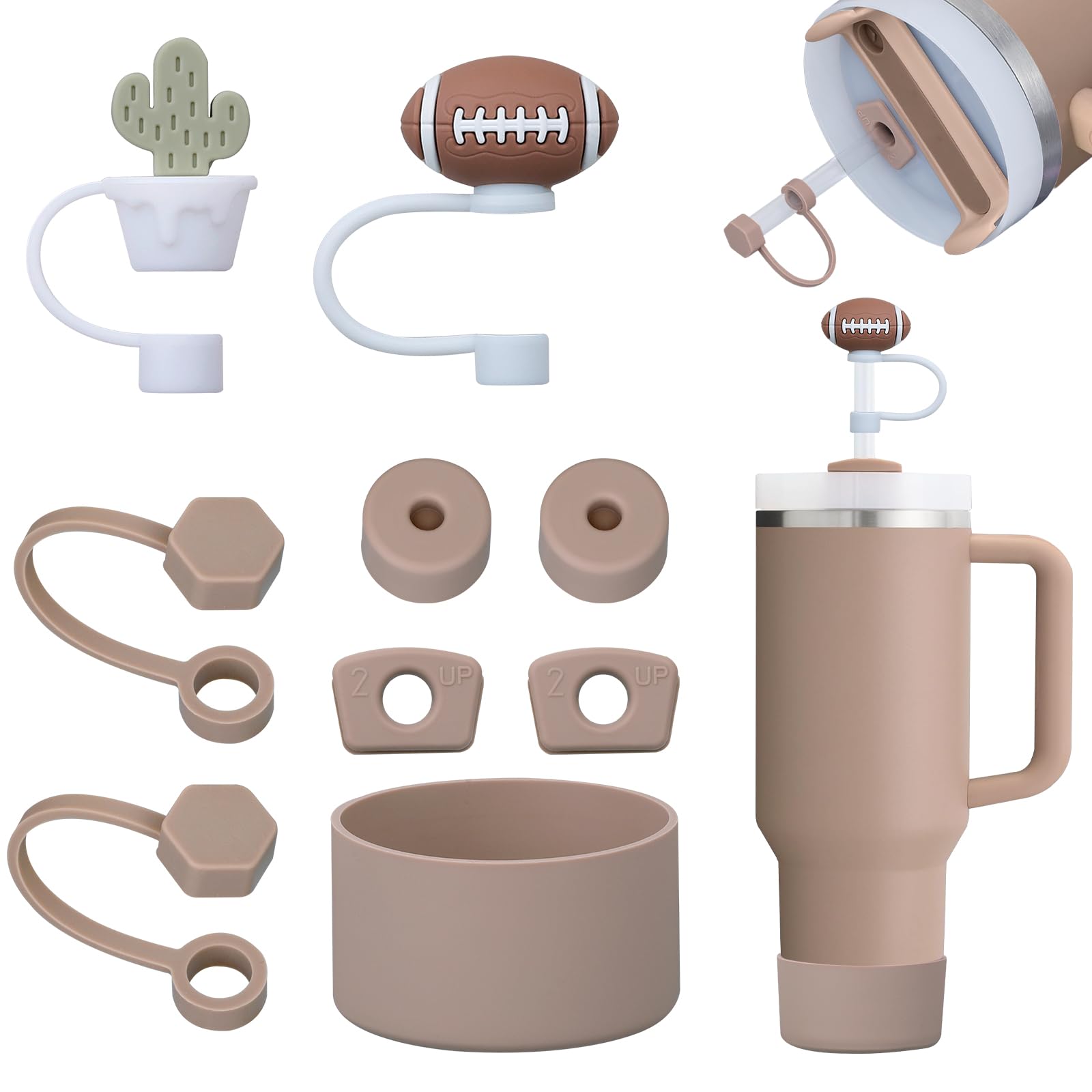 Confezione da 8 tappi in silicone a prova di fuoriuscite compatibili con stanley Cup 1.0/2.0 1,134 g/ perdite 850,5 g X9K5 Bicchiere Accessori Tazza d'acqua