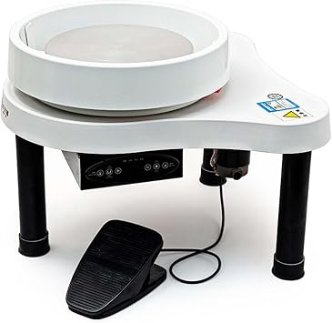 CUTANGELAR Pottery Wheel Forming Machine Pottery Wheel Ceramic Machine with LCD Touch Screen and Foot Pedal Electric Ceramic Forming Machines 12.6in Electric Ceramic Machine 60-320 RPMWhite