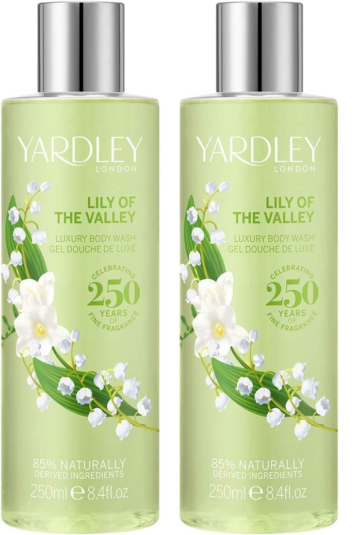 BrightRetail Yardley Lily of the Valley Body Wash Shower Gel 250ml 2 Pack