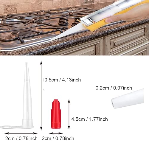 20 Stück Kartuschenspitzen Transparent Silikontüllen Ersatzspitzen Abdichten Kappen Silikonkartuschen Silikondüsen Abdichten Düsen Küche Haushalt Dichtmittel Werkzeug