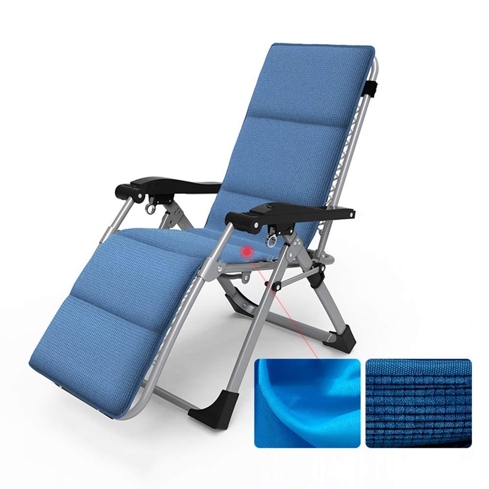 Fauteuil de jardin haut de gamme inclinable et robuste pour extérieur bleu