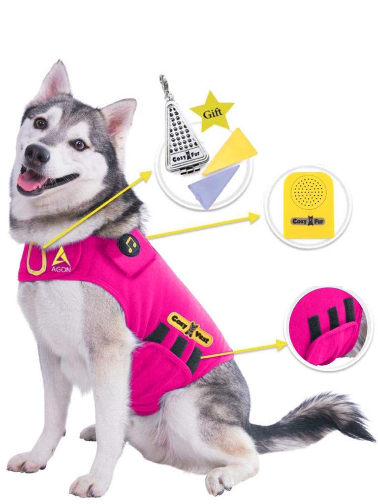 CozyVest 3-in-1 Anxiety Vest Music Aromatherapy Dog Coat Relaxing Sound  Essential Oil Scent Canine Stress Relief Fireworks Thunder Separation