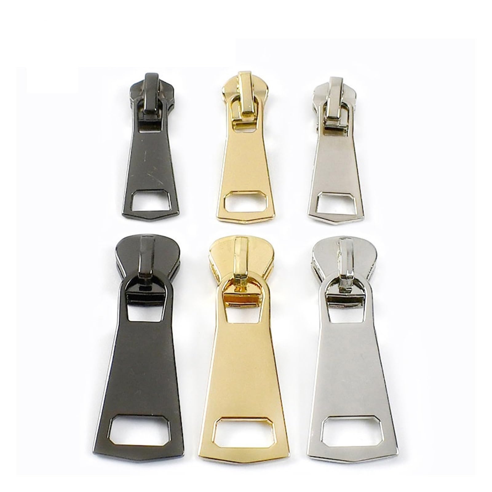 Tirones para deslizamientos de cremallera de metal Deslizador de cremallera for cremalleras metálicas, cinta decorativa reversible, cabezal extractor de cremallera, kit de reparación, cremalleras for
