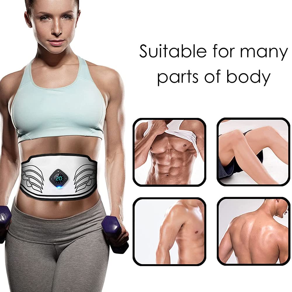 XININ Estimulador Muscular Eléctrico De 12 Modos Cinturón De Vibración Abs Entrenador De Músculos Abdominales EMS Equipo De Entrenamiento Físico Cinturón De Gimnasio En Casa