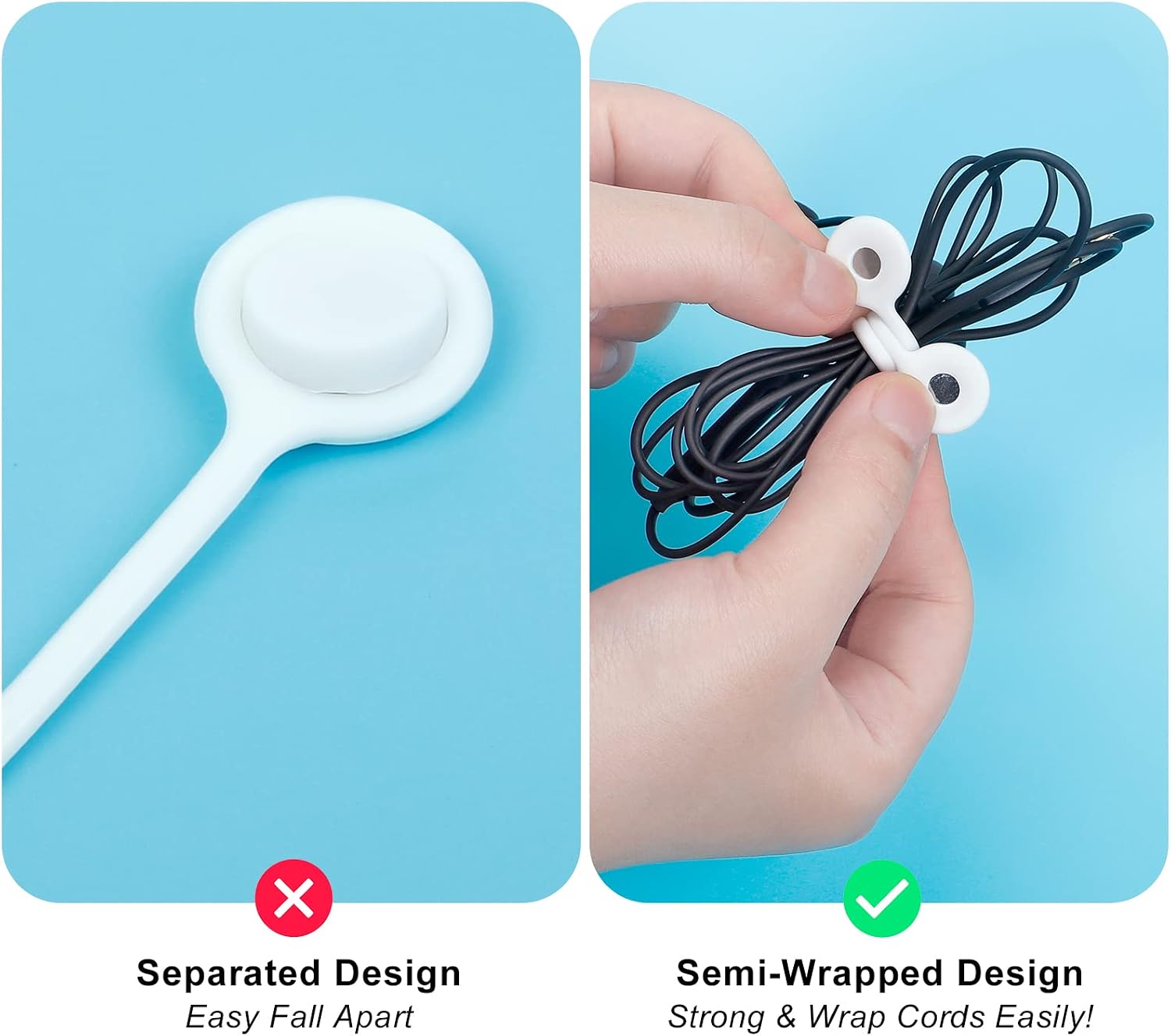 16 Pack Magnetic Twist Ties, Silicone Magnetic Cable Ties Clips for Cord Warps Keeper, Strong Holding Stuff for Organizing Cables, Cable Organizer for Home, Kitchen, Office, School (8 Colors)