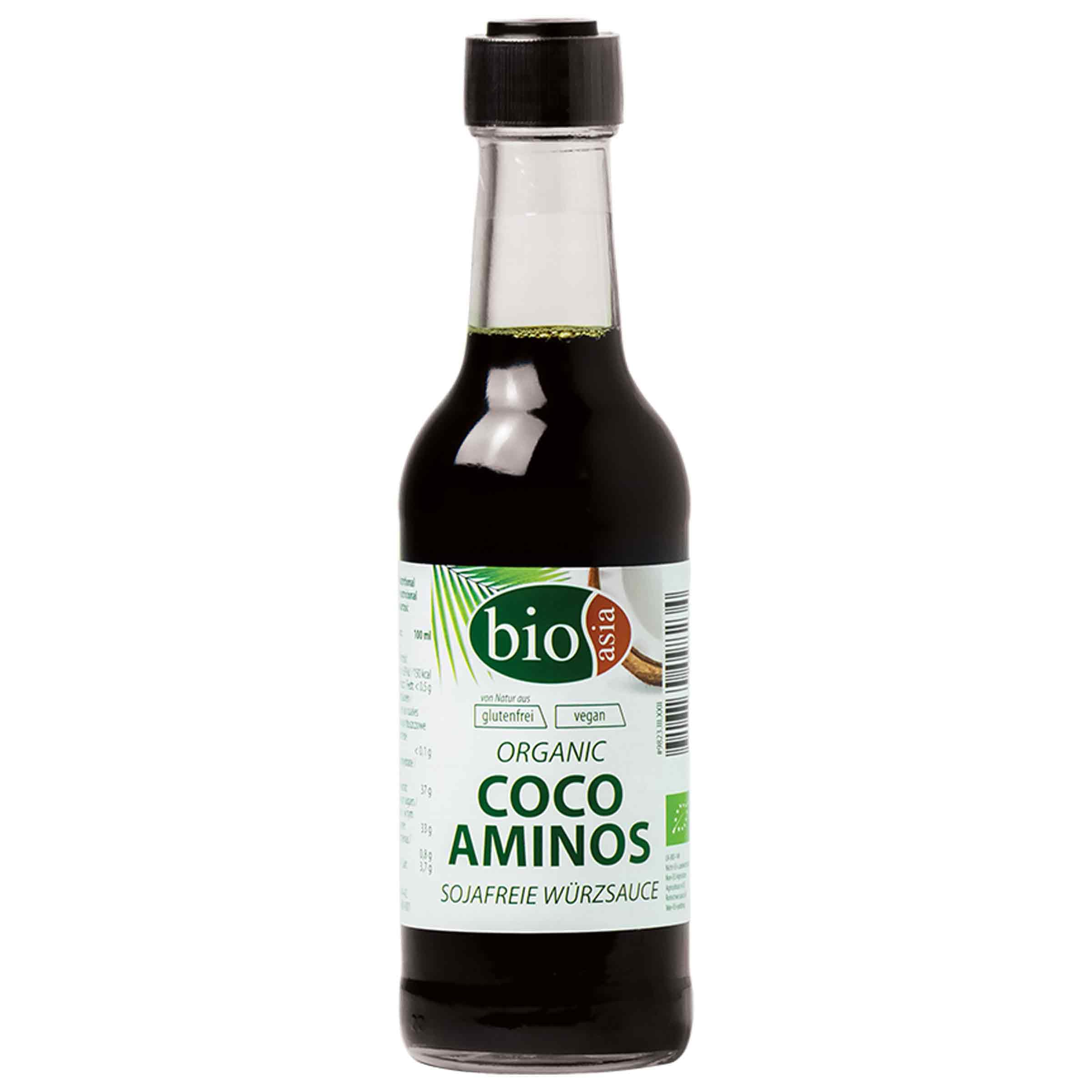 BIOASIA Salsa Coco Aminos Ecológica, salsa de coco sazonada sin soja, naturalmente sin gluten y vegana, 1 x 250 ml