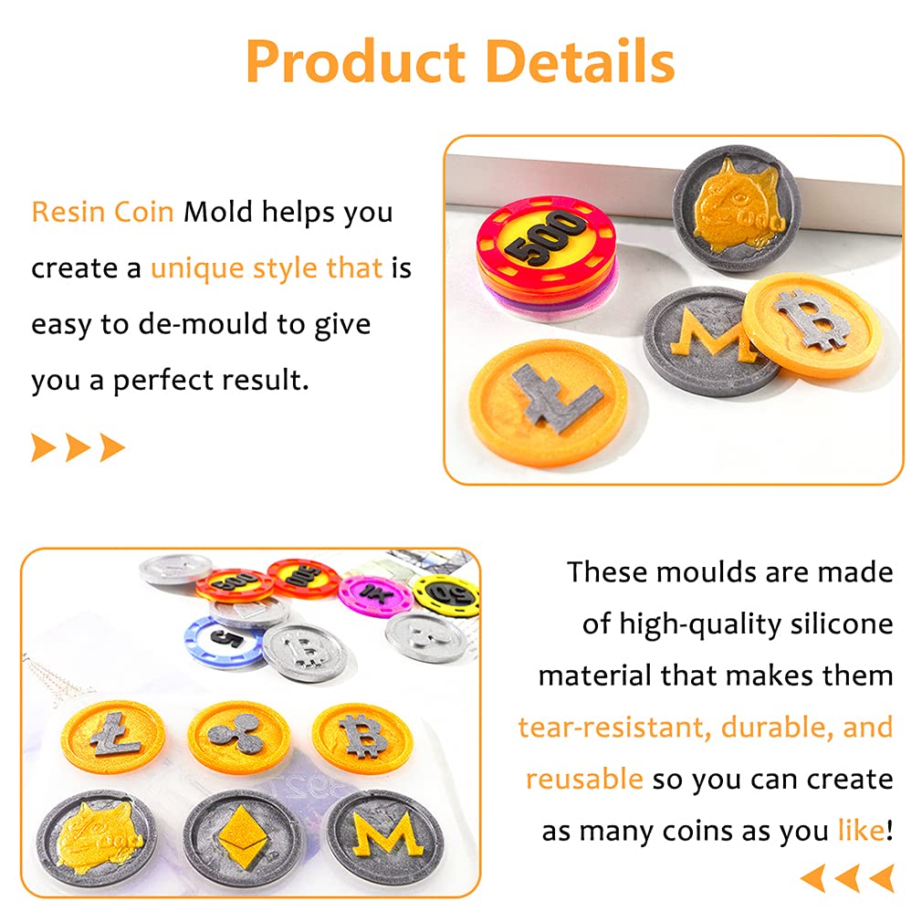 Amazon.com: iSuperb 2pcs Coin Resin Mold Game Silicone Bitcoin Epoxy  Commemorative Coin Casting Mold for DIY Production of Collecting Chips,  Digital Entertainment Games (2 pcs) : Arts, Crafts & Sewing