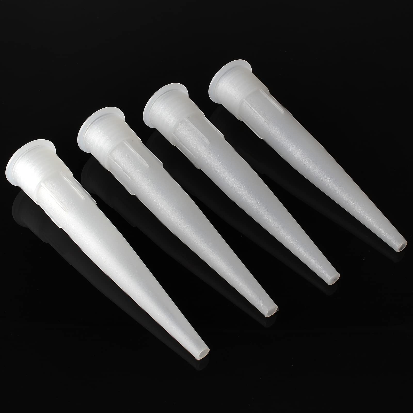 Kyuionty 36Pcs Plastic Caulk Nozzles, Caulk Extension Nozzle Tip Replacement for Sausage Caulking Gun (White)