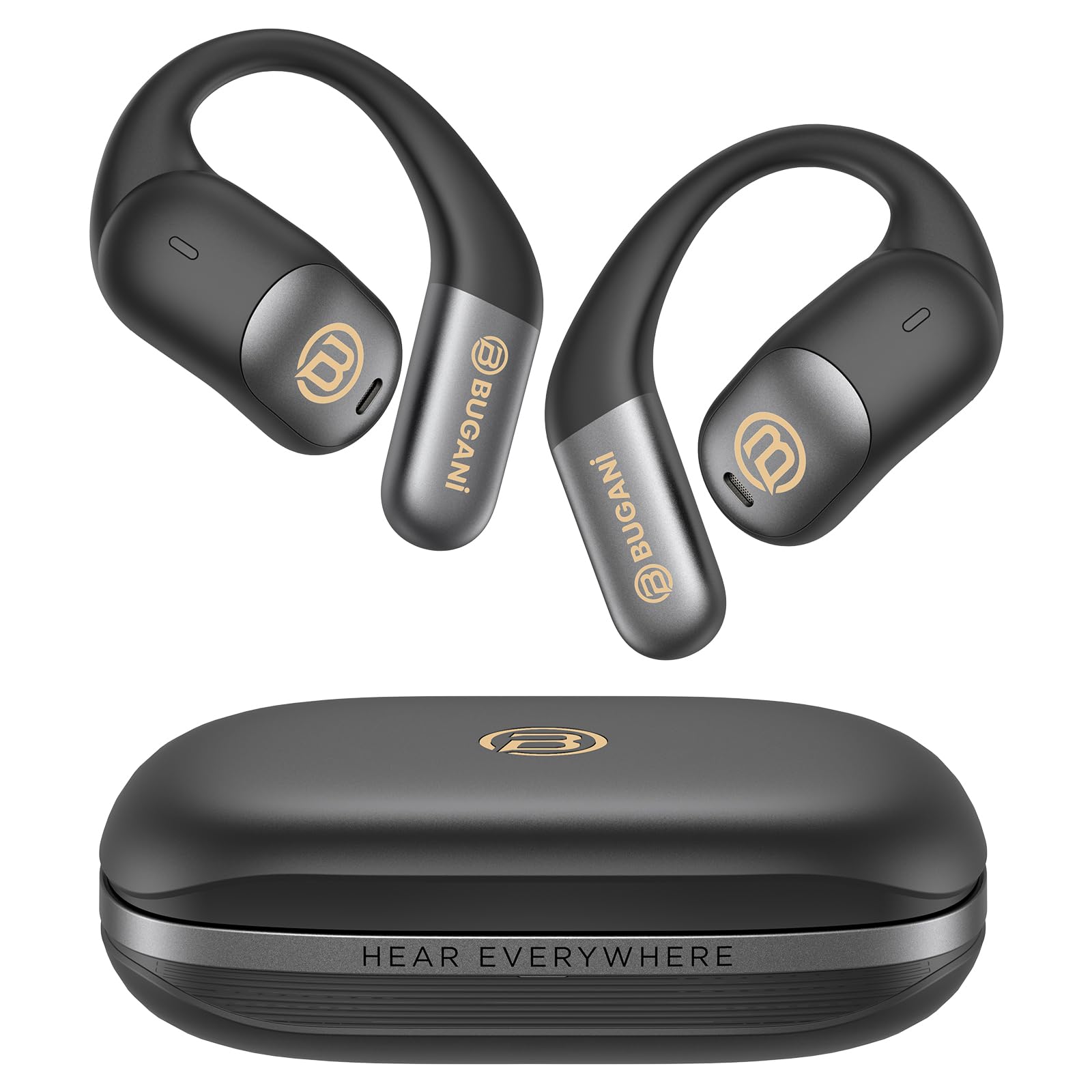 Open Ear Earbuds, Open Ear Headphones, Running Earbuds Wireless, Headphones Bluetooth Wireless 5.4, Noise Cancelling Earbuds 75H Playtime, IPX5 Waterproof Earphones for Workout, Running, Sport