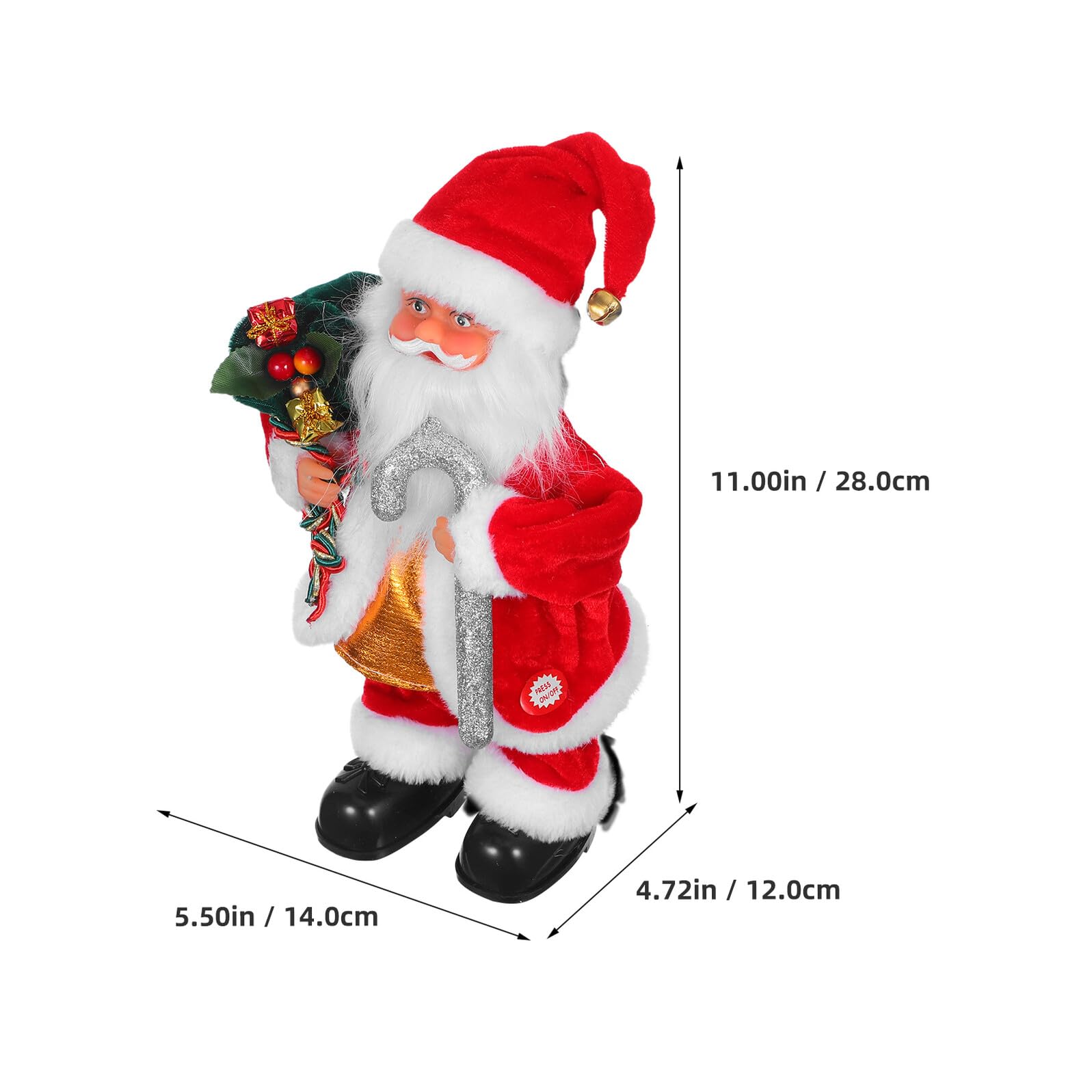 GALPADA Juguete de Papá Noel Eléctrico con Música y Movimiento Muñeco de Navidad Decorativo para Regalos de Fiesta y Adornos Navideños Casa