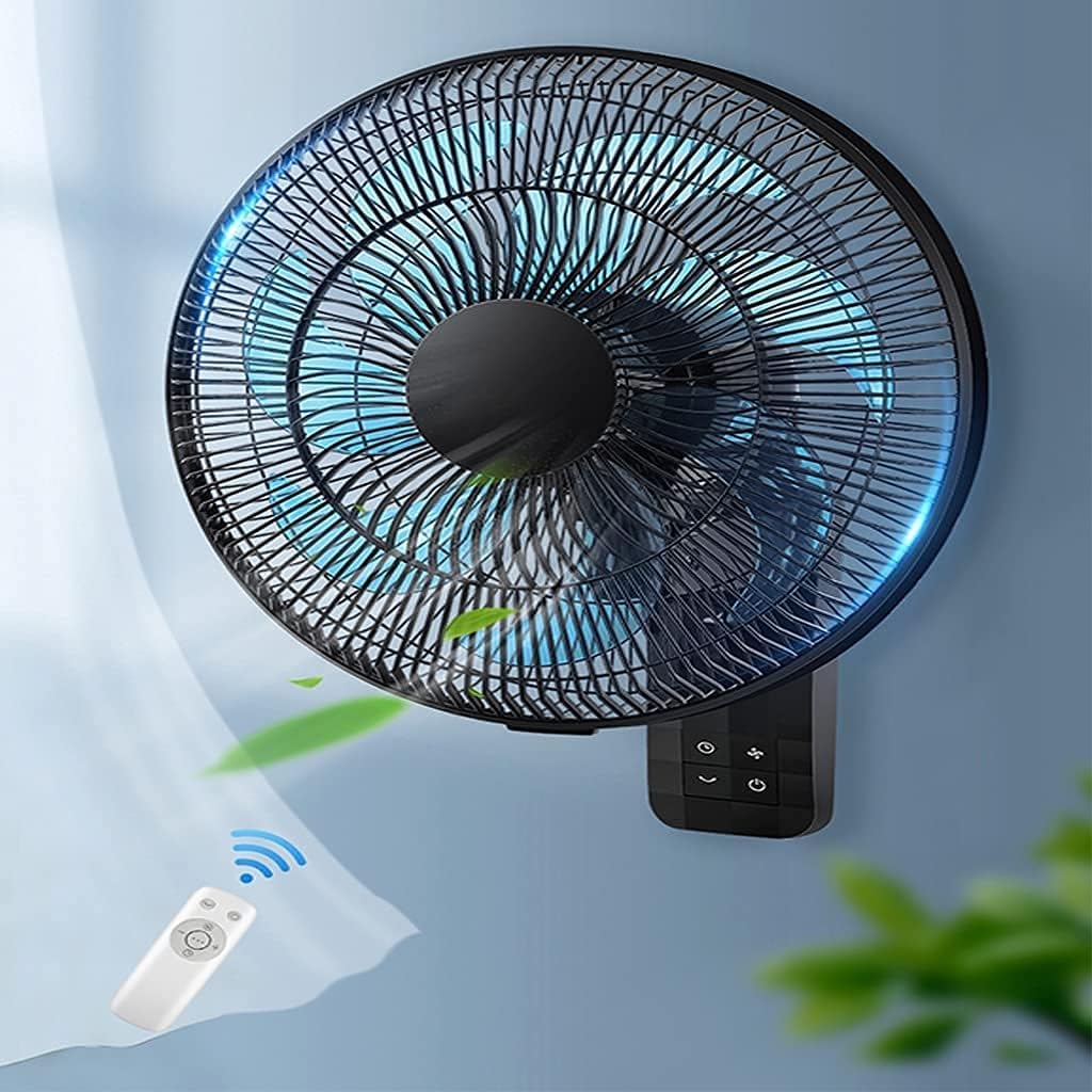 LHGXQ-Dp Ventilador Montado En La Pared, Ventilador Oscilante De 120 Grados En La Oficina del Hogar, Ángulo Ajustable De 3 Velocidades, Ventilador De Control Remoto