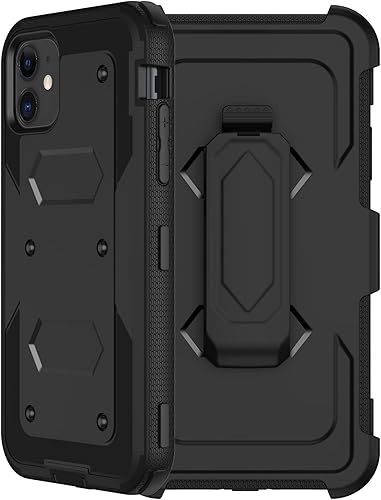 Miniatura 8 de Funda para iPhone 11 con funda de clip para cinturón, 2 protectores de pantalla, grado militar resistente a prueba de golpes, a prueba de polvo y