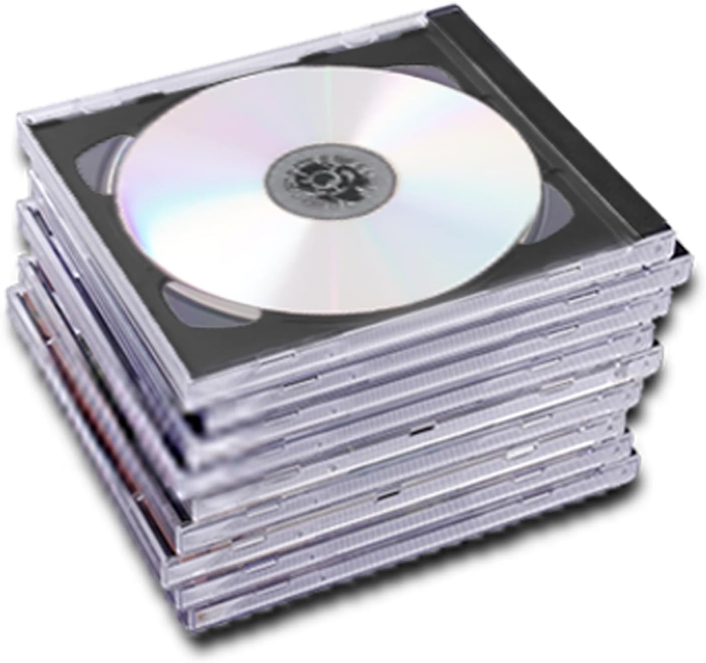 25 Pieces Plastic Double CD Jewel Case for Storage, 10.4 mm 2 Disc Capacity DVD Disc Case Clear Standard CD DVD Protection Cover (Black)