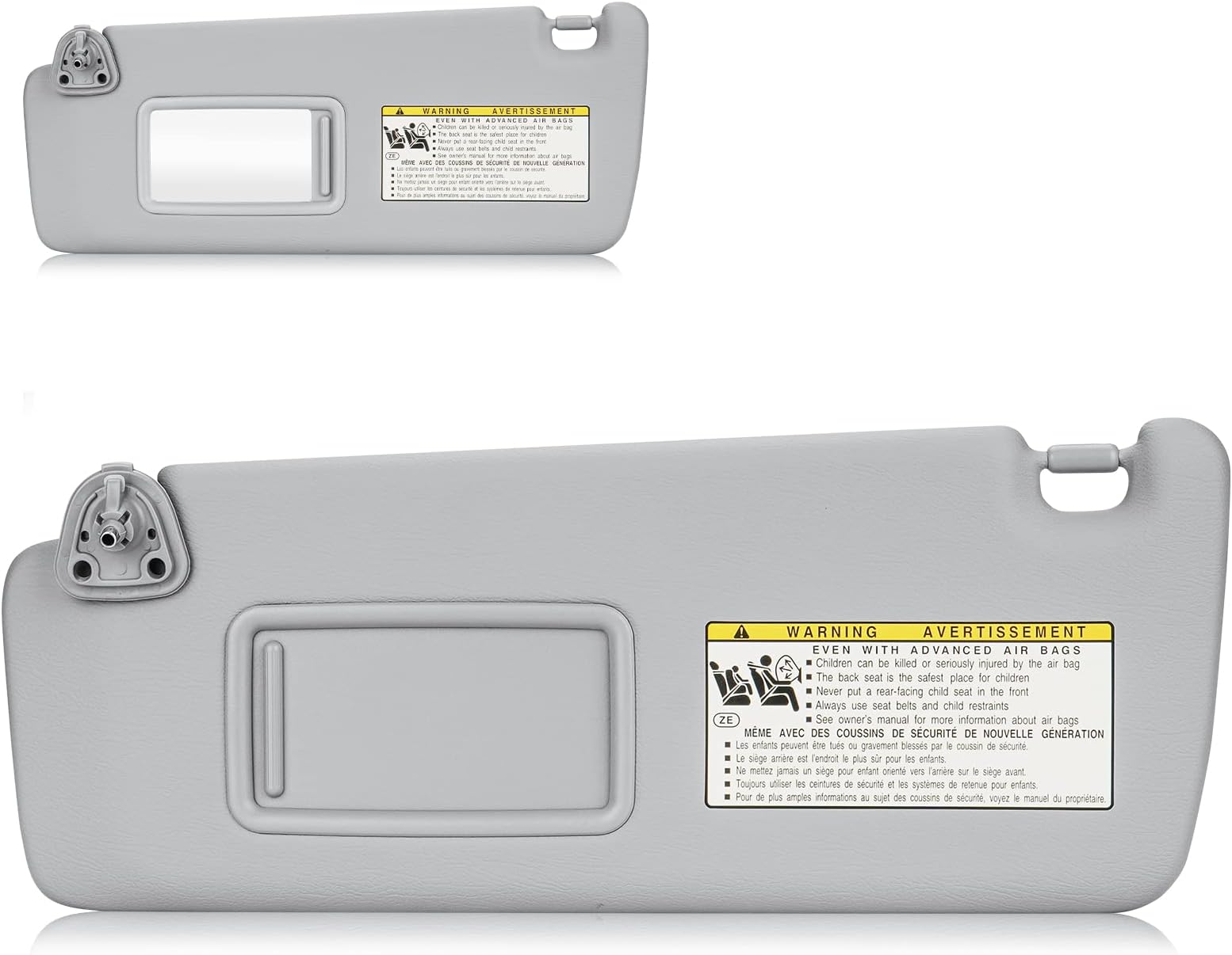 Sun Visor for 2004-2007 Toyota Highlander, Left Driver Side Gray Sunvisor Without Light, Replacement 74310-48220-A0