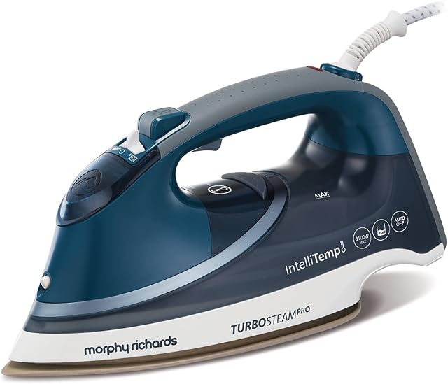 Morphy Richards Steam Iron 303131 Turbosteam Pro with Intellitemp Steam Iron, blue white