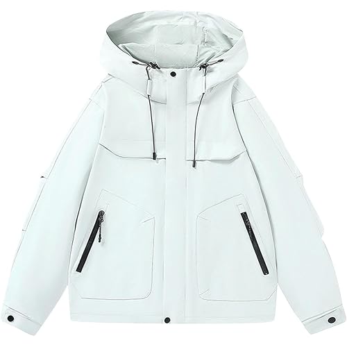 Men’s Waterproof Jacket Hooded Raincoat Hiking Camping Ski Snowboard Windbreaker Lightweight Fall Winter Outwear