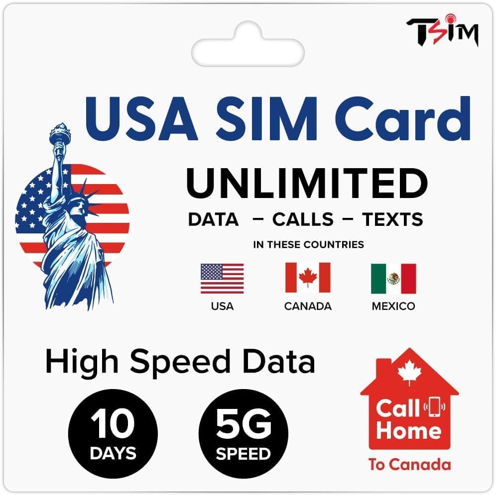 USA Prepaid SIM Card (Use TMobile Network)Unlimited 5G/4G