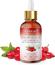Mooncare Organic Rosehip Seed Oil for Face & Skin, 100% Pure Cold Pressed Unrefined Natural Rose Hip Oil for Anti-Aging, Acne Scar, Stretch Mark, Skin, Hair & Nails Care, Gua Sha Massage(30ml)