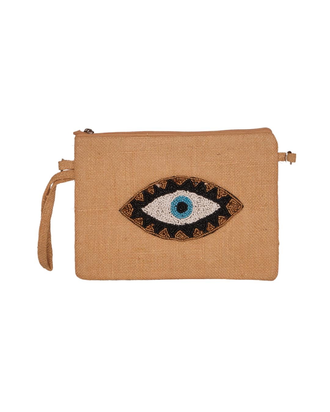 Evil Eye Beaded Jute Pouch-picture-22