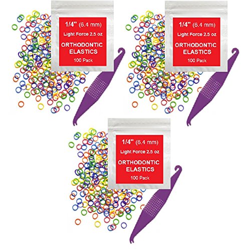 Orthodontic Rubber Bands for Braces - Premium Quality Elastic Teeth Rubber Bands for Braces, Fix Tooth Gaps, Dreadlocks, Includes Free Elastic Placer-