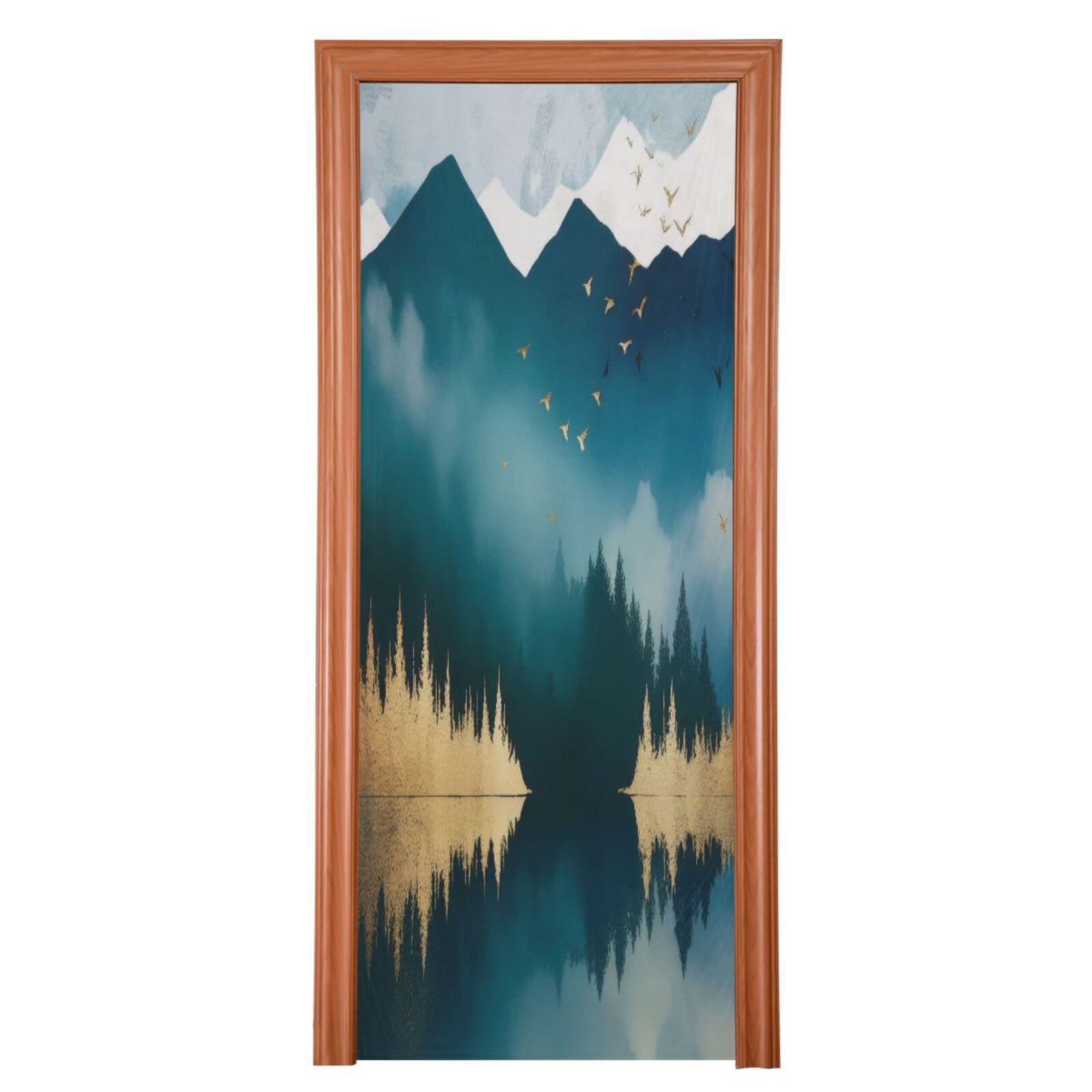 FLildon Mountain Golden Forest Door Cover Decoration, Party Accessory Porch Decor for Festive Ornament Room Door Covers 35 x 79 Inch