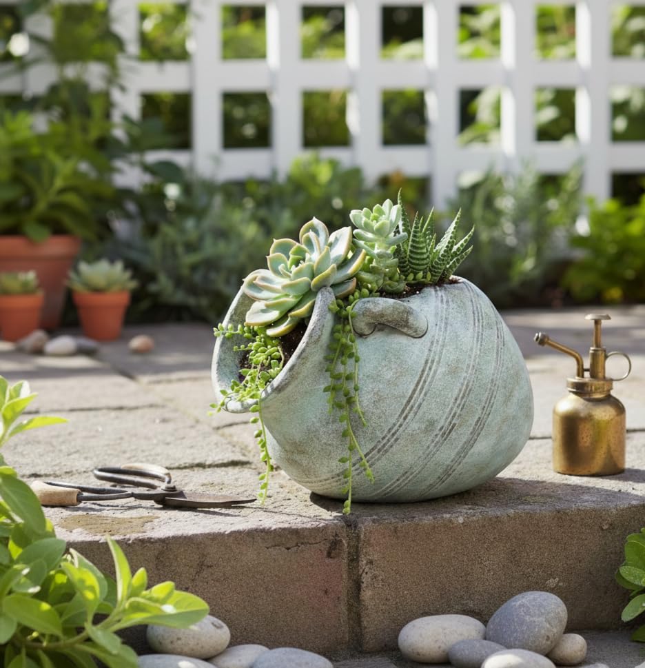 Amazon.com: Abbott Collection Tipped Urn Planter - Cement Indoor and  Outdoor Planter Pot - Grecian Ornamental Vase for Flowers and Succulents -  Grey (6" H, 4" Opening) : Patio, Lawn & Garden