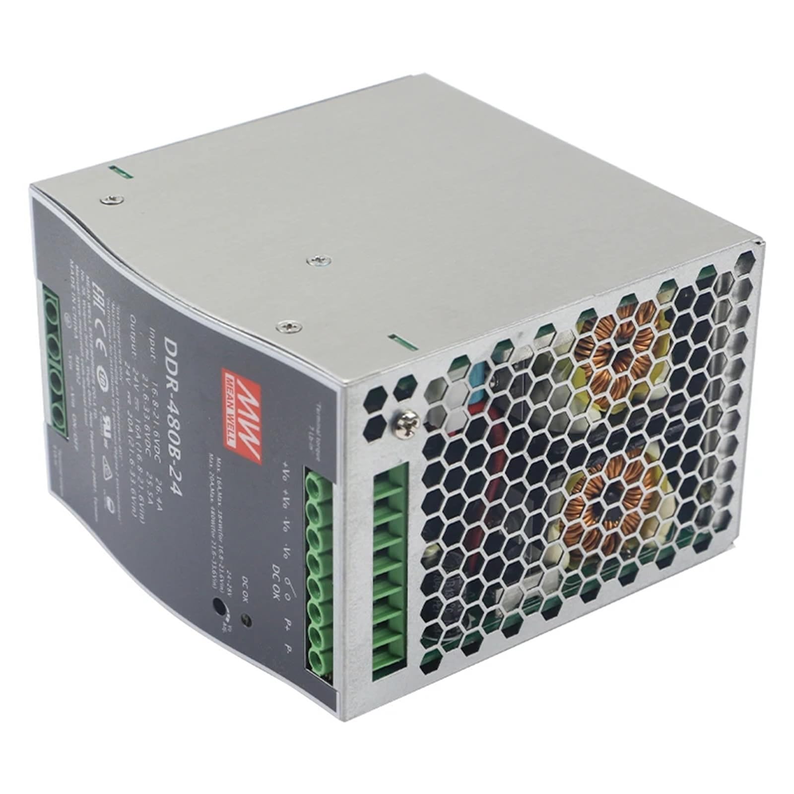 Convertisseur CC-CC sur Rail DIN 1PCS DDR-480B/C/D Series DC12V 24V 48V240W for système de contrôle Industriel réseau sans Fil(DDR-480B-12)