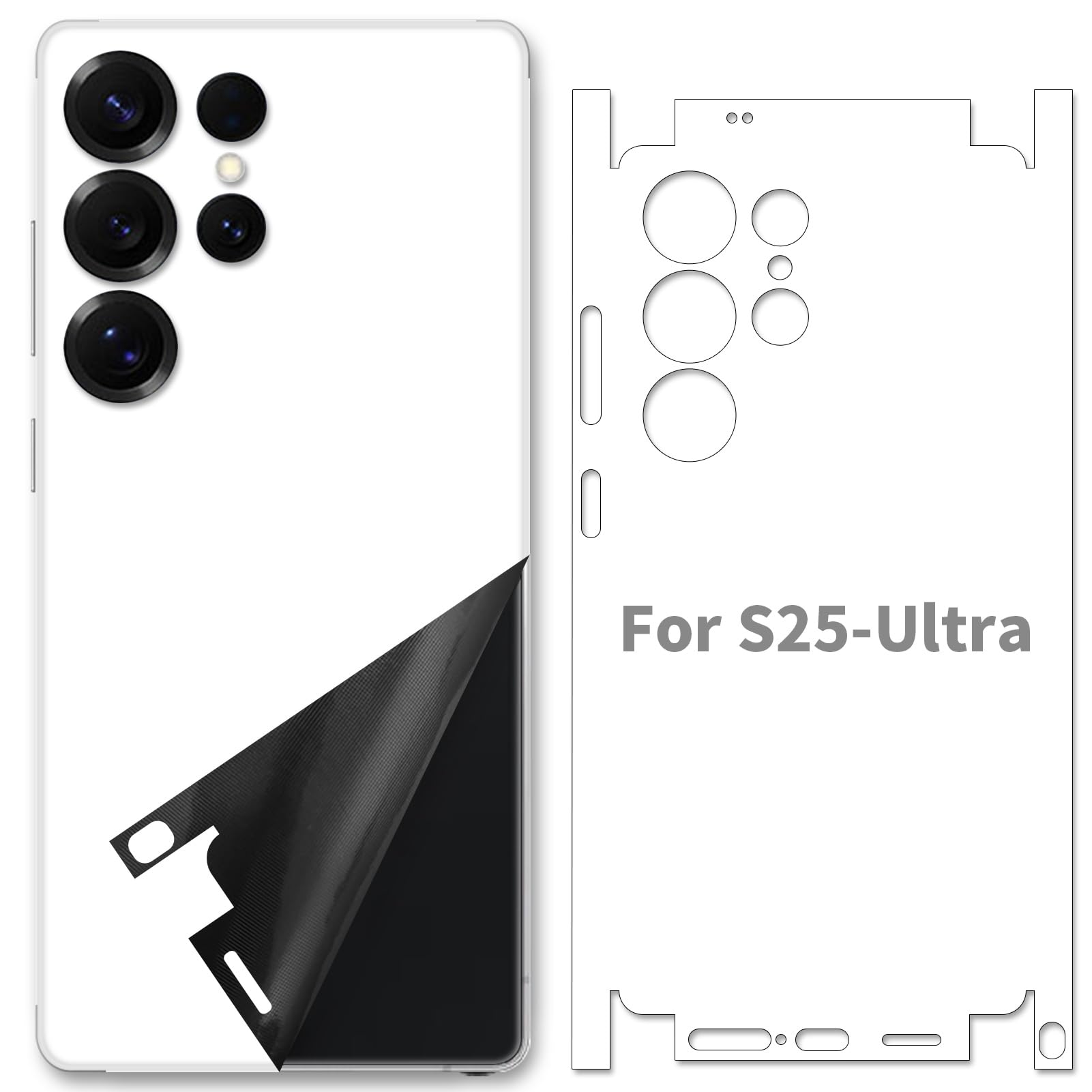 SUKIDIOVQ 2 Pack for Samsung Galaxy S25 Ultra Skin Wrap 3m Phone Sticker Vinyl Ultra Thin Slim Decal Glass Protector Full Film Color