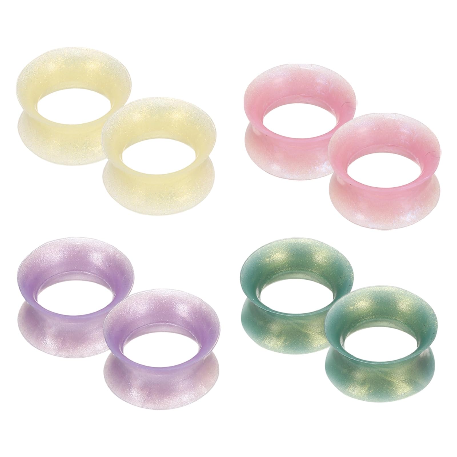 silicone ear gauge, flexible ear tunnels plugs double flared earring stretchers expander