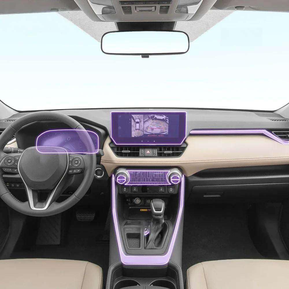 Pellicola Protettiva Trasparente in TPU per la Console Centrale dell'auto, per RAV4 2020-2023, AntiGraffio.