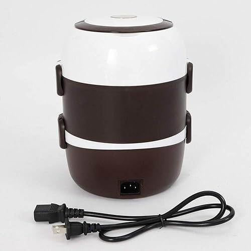 Calentador eléctrico para alimentos con 3 capas, portátil, olla de arroz, recipientes de acero inoxidable para calentar la oficina en casa, vapor de