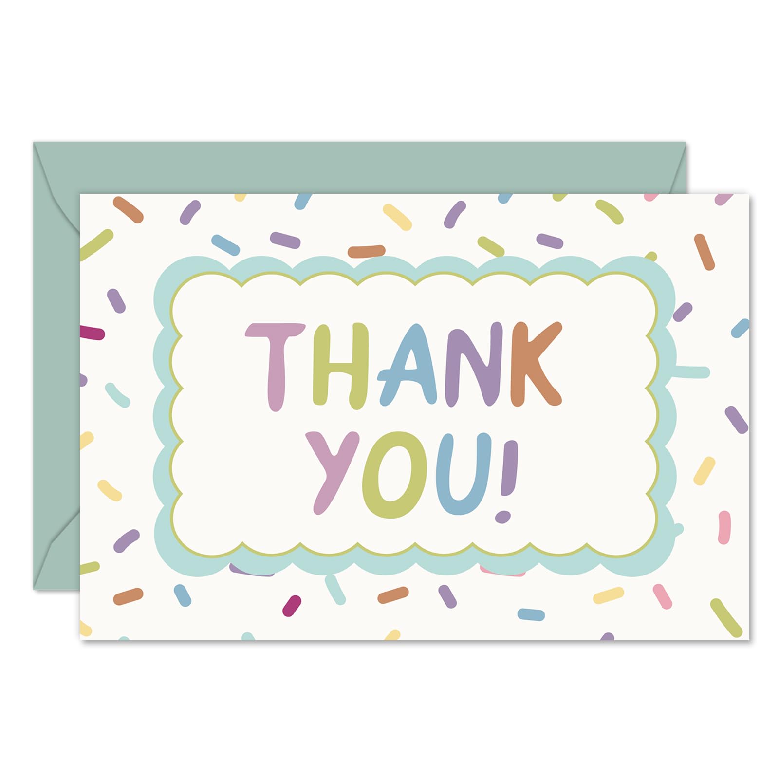 FYSUIMU Paquete de 24 tarjetas de agradecimiento a granel, coloridas tarjetas de notas en blanco con sobres, calcomanías de aluminio, tarjetas de felicitación para cumpleaños, baby shower, boda