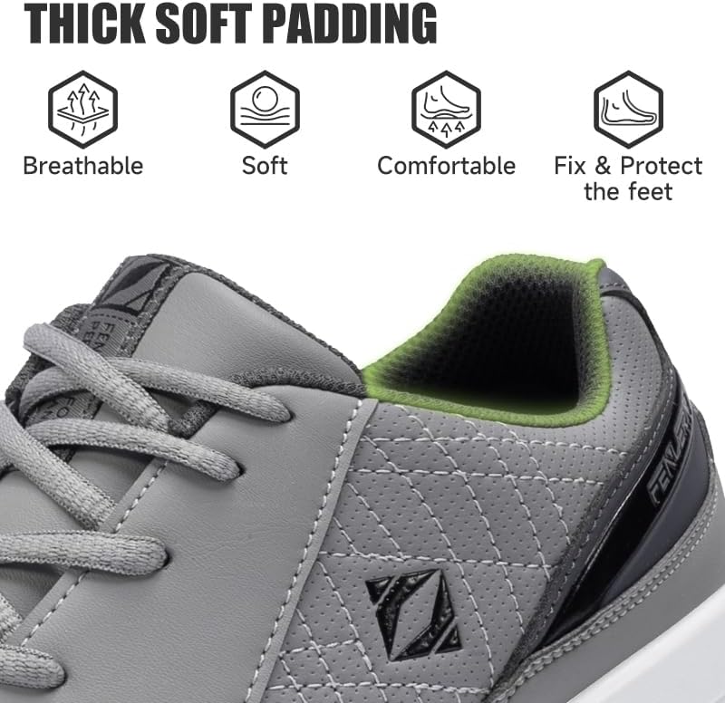 FENLERN Golf Shoes Men, Spiked, Waterproof Leather Upper, Cushioning F006 - Image 5