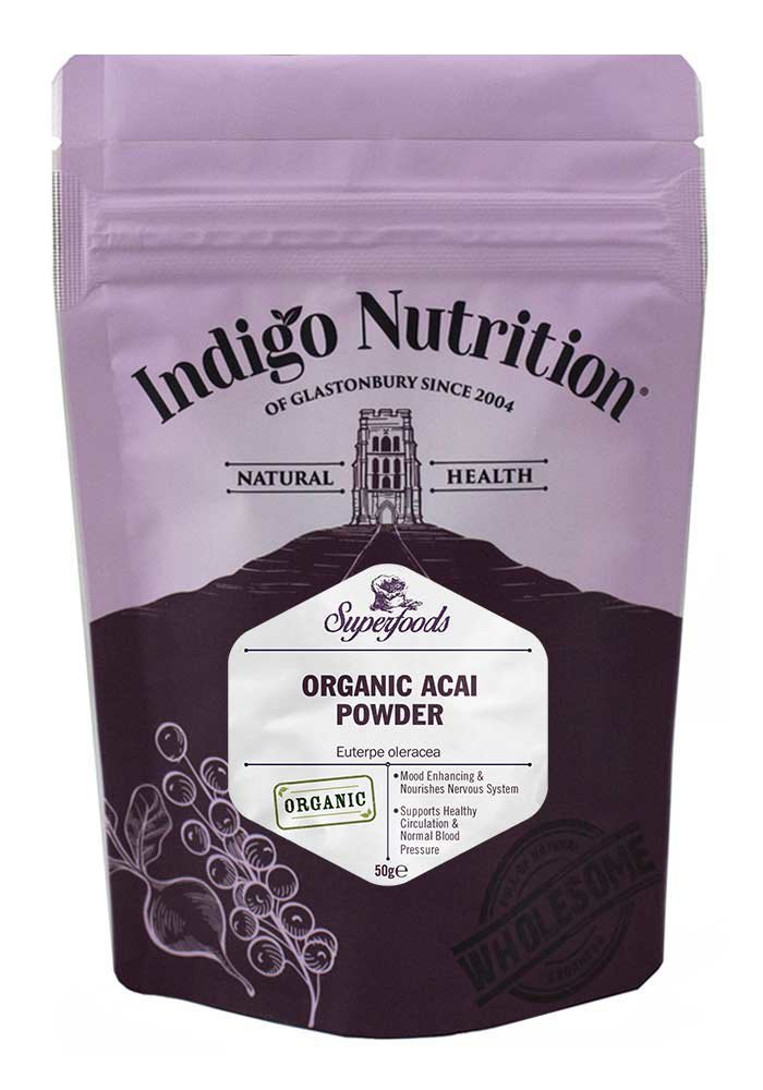 Indigo Herbs Organic Raw Acai Berry Powder 50gEU Organic