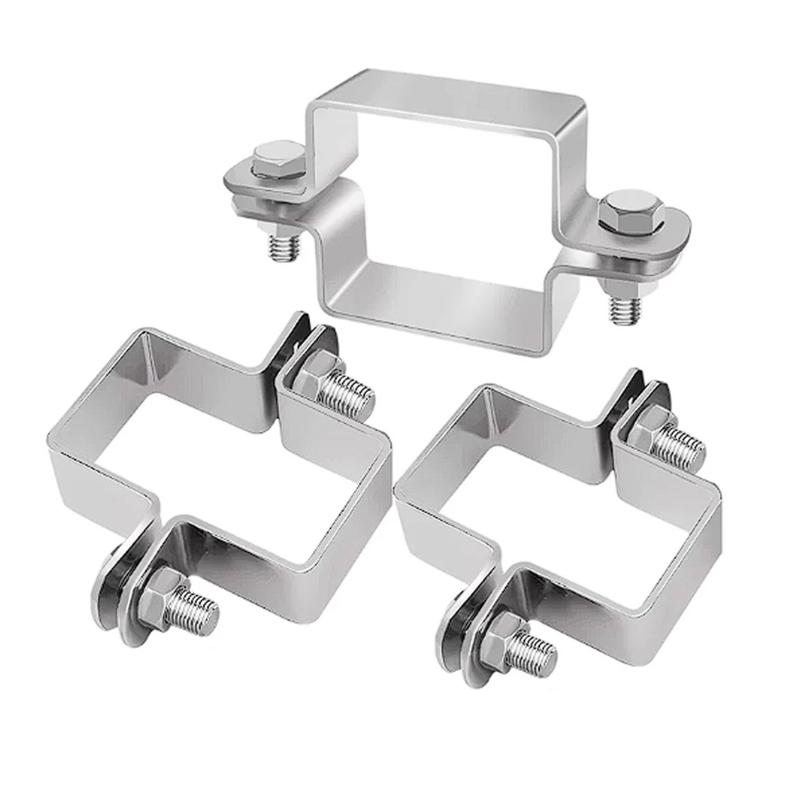 Fascette per tubi quadrati spesse in acciaio inox 304, 6 set di clip a sella e clip a U, fascette senza fili per 60x40-240mm Fibbia di fissaggio(60 * 120)