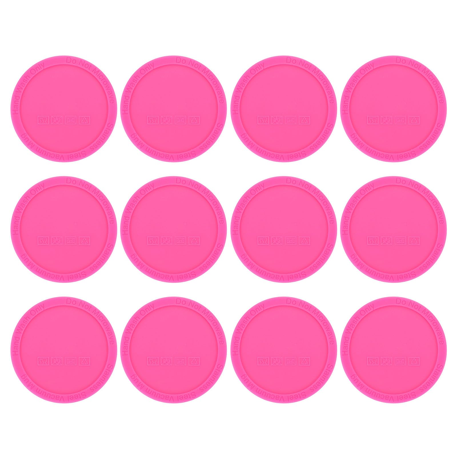 PATIKIL Rubber Bottoms for Sublimation Tumblers, 12Pcs 58mm Silicone Protective Self-Adhesive Anti-Slip Bottoms for Wine Tumblers Thermal Bottle, Pink