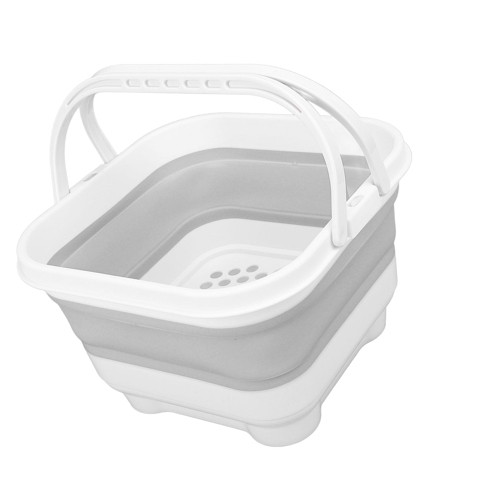 Organizador Plegable del Juguete del Baño, Cesta Plegable del Juguete del Baño del bebé Alta Capacidad Agradable para los Artículos de Tocador (Blanco+Gris)