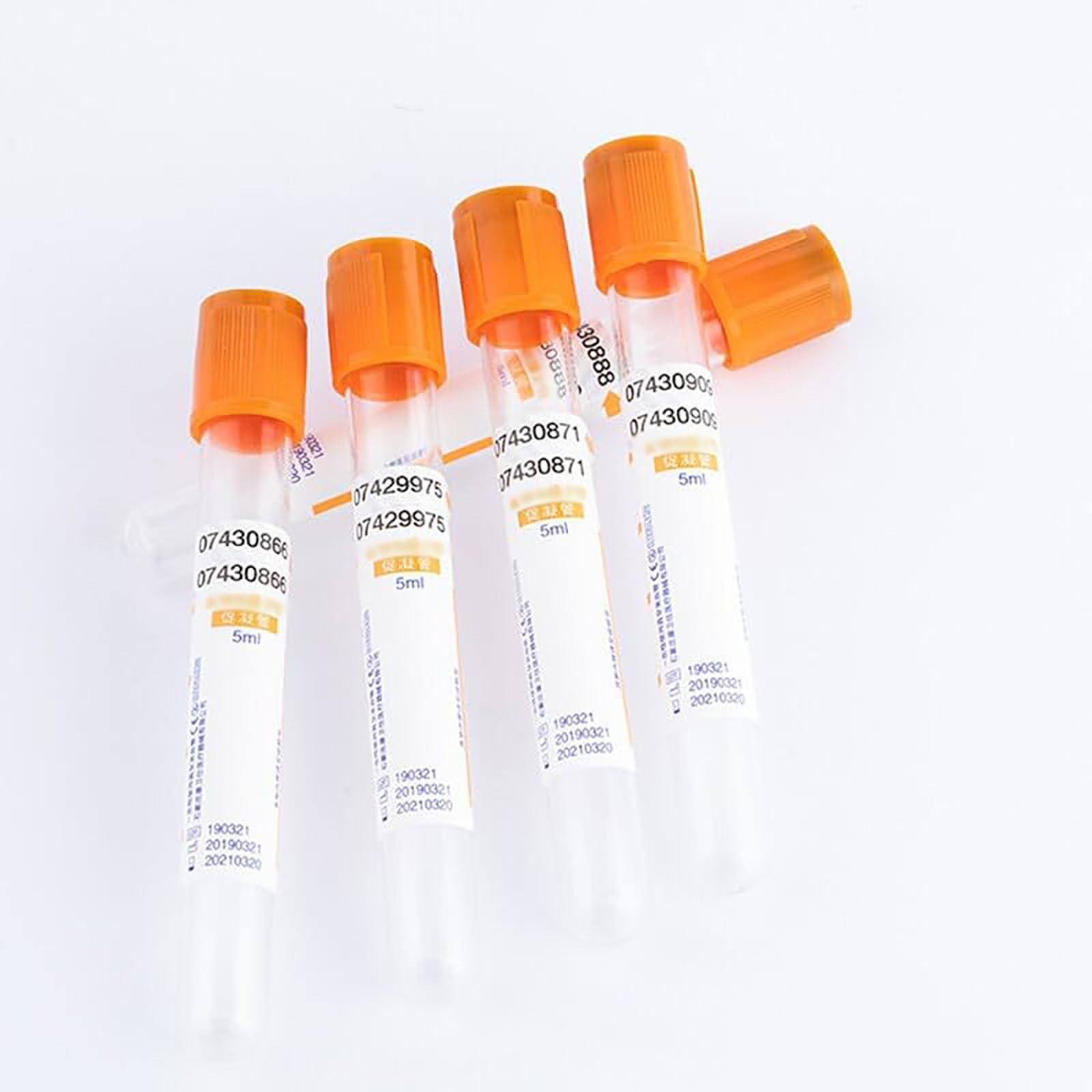 100 Tubos De RecoleccióN De Sangre Al VacíO, Tubos De CoagulacióN Desechables De 3ml 5ml 10ml, con Aditivos De CoagulacióN | Tapa Naranja, para RecoleccióN De Sangre BioquíMica,3ml