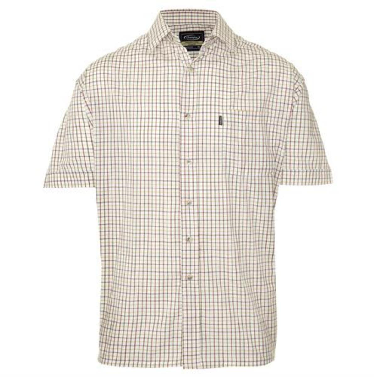 Champion Mens Tattersall Country Casual Short Sleeve Shirt - Red - 4XL