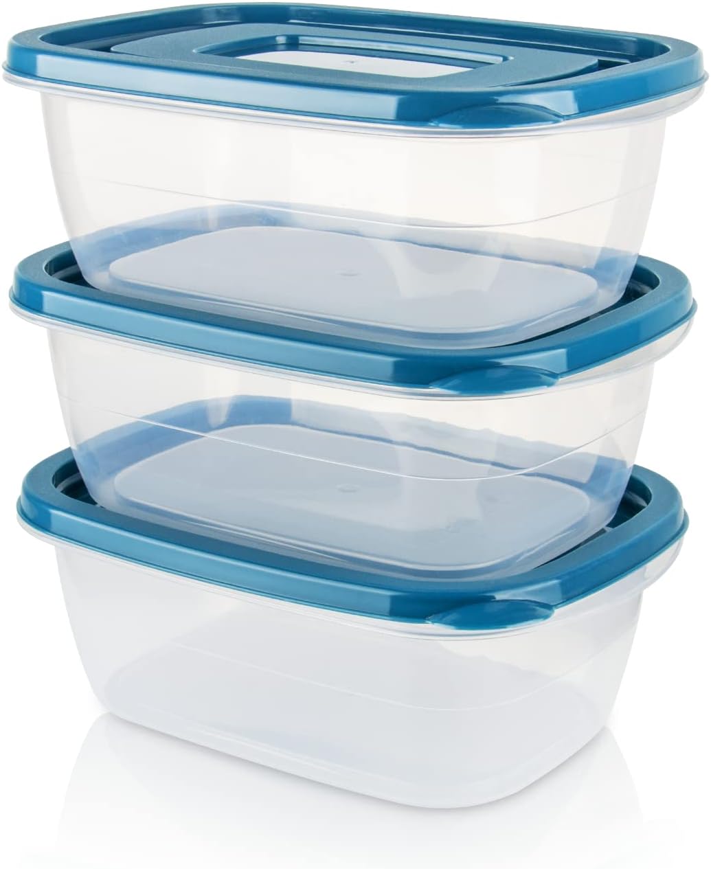 EFISH 3PCS Rectangle Plastic Portion Box Sets with Lids.Food Storage Box,Container Sets,Food Storage,Food Containers,Cereal Containers,use for School,Work and Travel,500ML Per Box