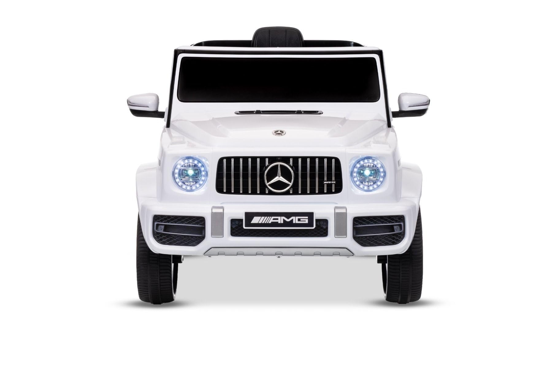Macchina elettrica bambini Mercedes Classe G 2025, Bianco, Originale con Licenza, Batteria al Litio, auta elettrica per bambini 3-5 anni con telecomando 2.4 GHz, MP3/USB/Bluetooth