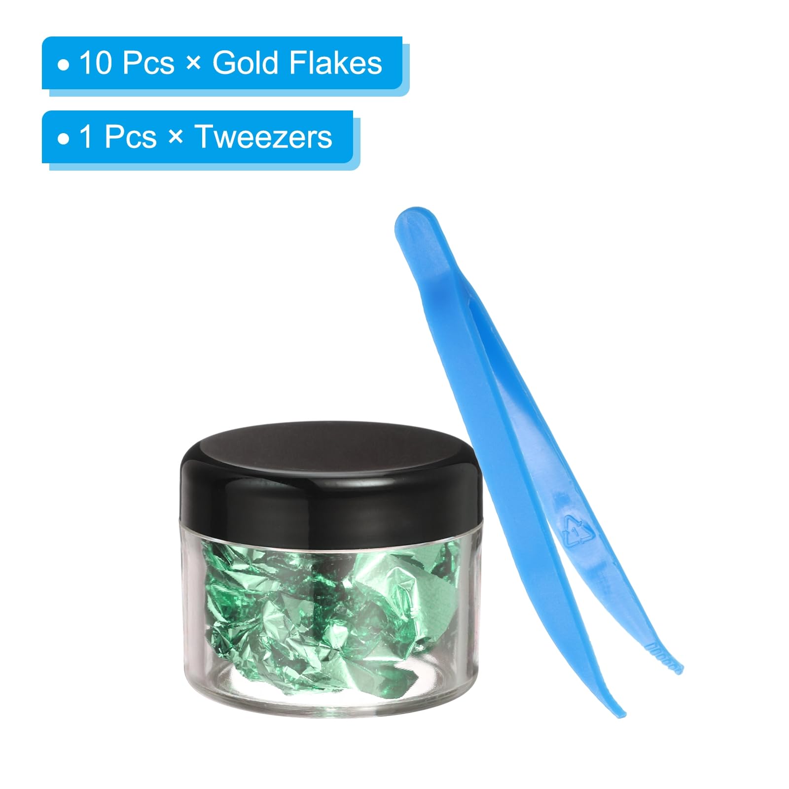PATIKIL Gold Foil Flakes for Resin 10Bottles/10Gram Gold Leaf Flakes Metallic Gold Foil Flakes with Tweezers for Nail Design Craft Painting Jewelry Making - Image 3