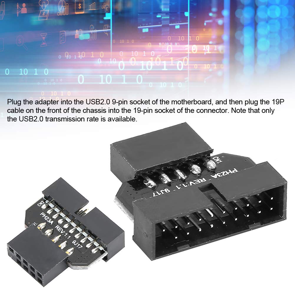 zdyCGTime USB 3.0 19Pin mannelijke naar USB 2.0 9Pin vrouwelijke convertor Computer kabel connector, moederbord adapter kabel, moederbord 9Pin vrouwelijke naar 20Pin mannelijke puur koper. (15cm/4 Pack