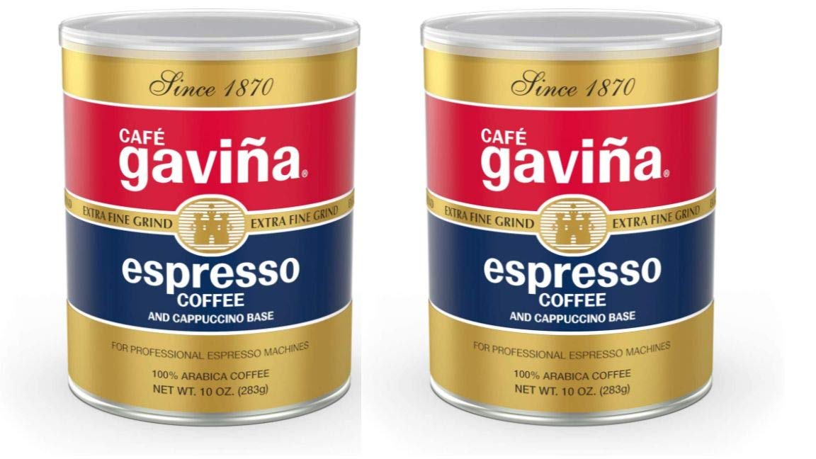 Café Gaviña Espresso Roast Extra Fine Ground Coffee, 10-Ounce Can, 2-Pack