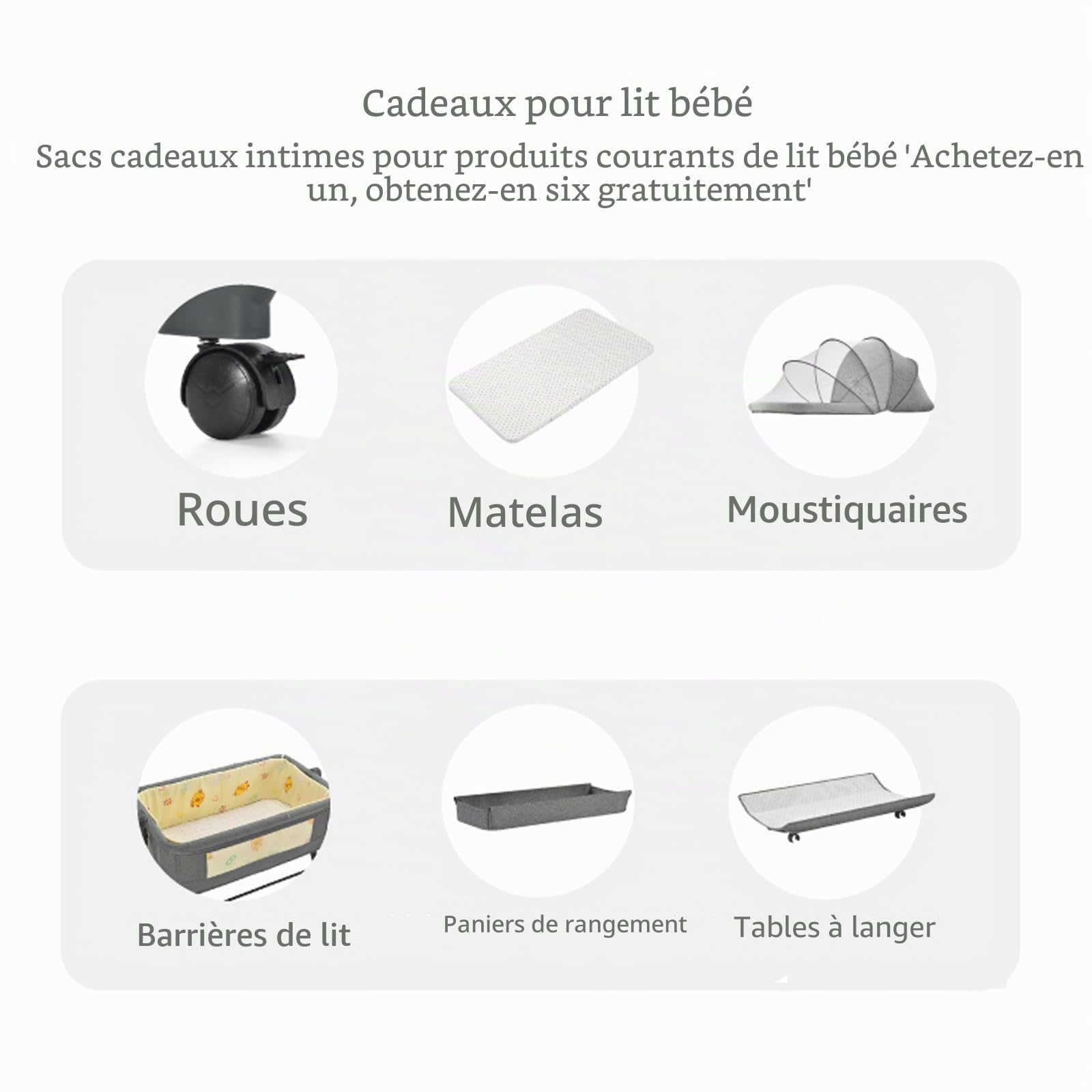 Lit de Voyage Pliable 3 en 1, Berceau à Bascule pour Bébé, Lit Nouveau-né, avec Table à Langer, Moustiquaire, Panier de Rangement, Matelas, 4 roues, pour Bébé de 0 à 24 Mois (KHAKI)