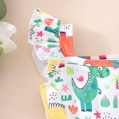 Miniatura 2 de Popshion Vestidos de niña con mangas con vuelo, vestido de verano para niños, fiesta de cumpleaños, sin mangas, vestido de 1 a 8 años