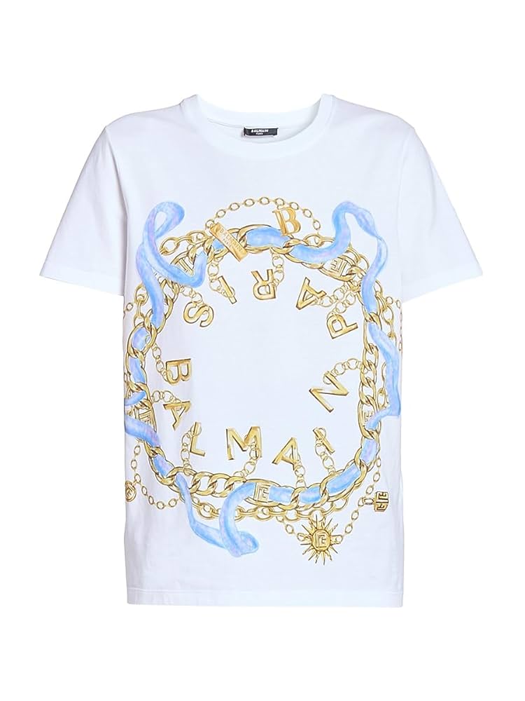 Amazon.com: Balmain, Paris Chains Printed Cotton T-Shirt