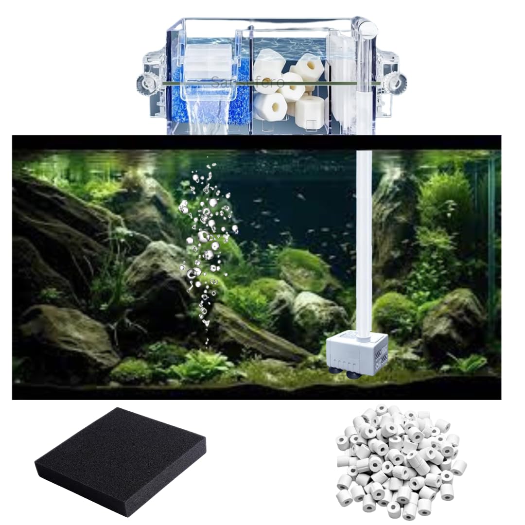 SANSEFERO Premier Plants Acrylic Transparent Multi Top Filter For Aquarium Fish Tank Sump Filter With Pump & Filter Pad Bio Wheel Water Flow Adjuster With Filter Media Kit (Gd-15) (B0CZD8GT8T) Amazon Price History, Amazon Price Tracker