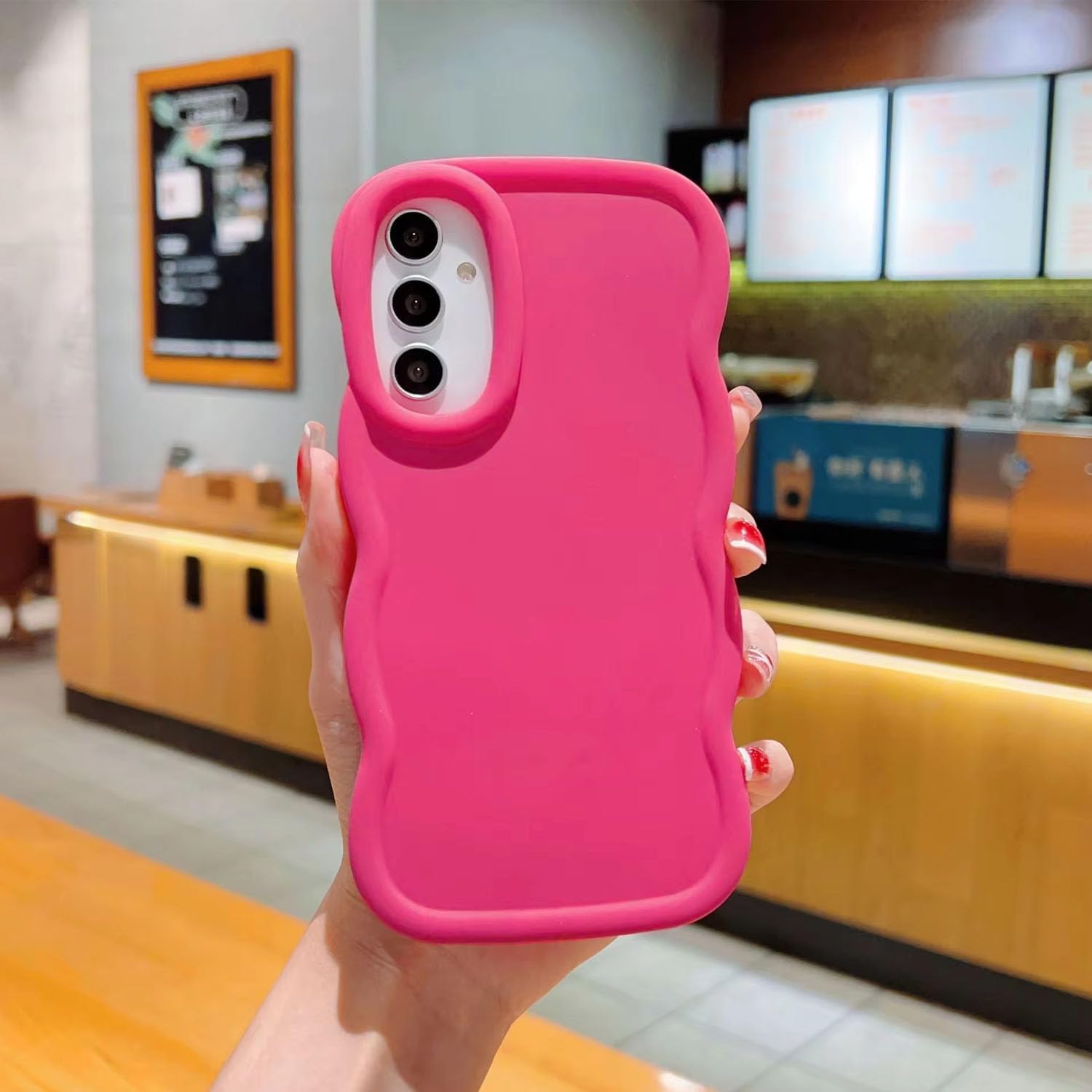 KC Back Cover for Samsung Galaxy A14 5G, Curly Wave Shape Shockproof Bumper Soft Silicone Case with Camera Protection (Baby-Pink) (B0CCP1MC7N) Amazon Price History, Amazon Price Tracker